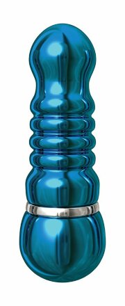 Голубой аллюминиевый вибратор BLUE SMALL - 7,5 см. 