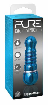 Голубой аллюминиевый вибратор BLUE SMALL - 7,5 см. 