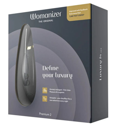 Черный клиторальный стимулятор Womanizer Premium 2 