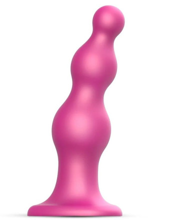 Розовая насадка Strap-On-Me Dildo Plug Beads size S 