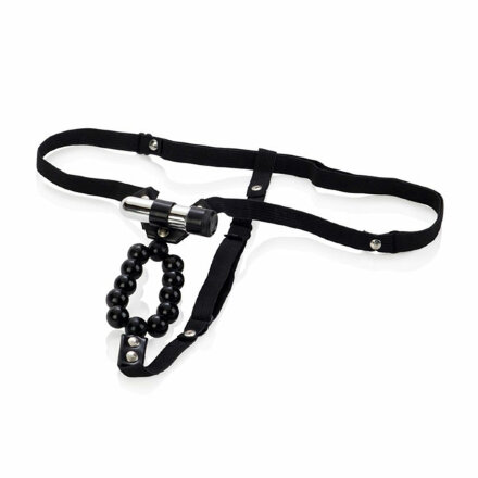 Трусики с шариками и минивибратором для клитора Vibrating Lover&#039;s Thong With Stroker Beads 