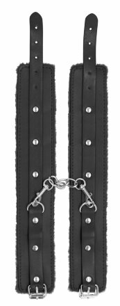 Черные поножи Plush Leather Ankle Cuffs 