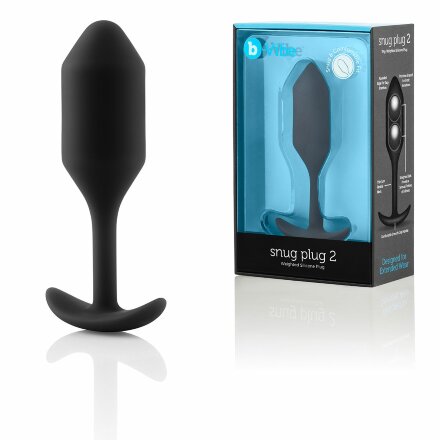 Чёрная пробка для ношения B-vibe Snug Plug 2 - 11,4 см. 