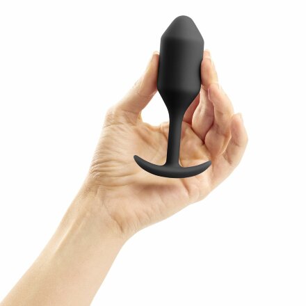 Чёрная пробка для ношения B-vibe Snug Plug 2 - 11,4 см. 