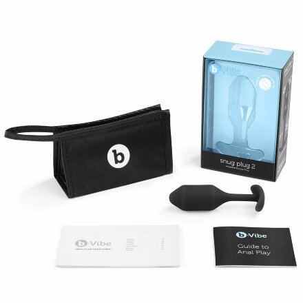 Чёрная пробка для ношения B-vibe Snug Plug 2 - 11,4 см. 