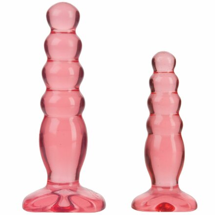 Набор из двух розовых анальных втулок Crystal Jellies Anal Trainer Kit 