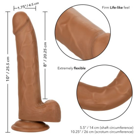 Коричневый фаллоимитатор Size Queen 6  - 20,25 см. 