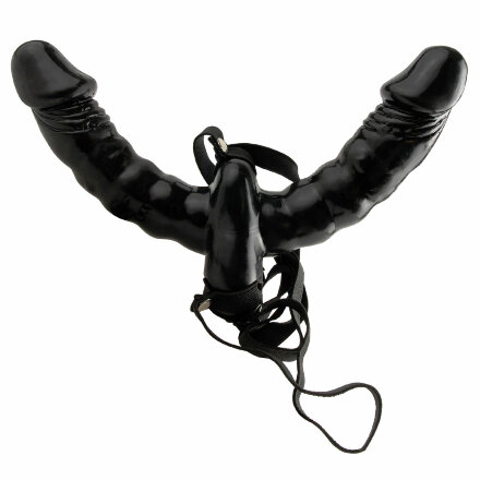 Двойной страпон с вибрацией Vibrating Double Delight Strap-On 