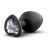 Черная анальная втулка с прозрачным кристаллом Bling Plug Medium - 8,2 см. 
