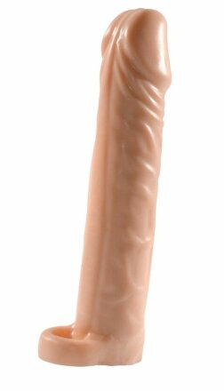 Телесная насадка-удлинитель Extension sleeve с подхватом - 17 см. 