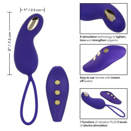Фиолетовый вибротренажёр Кегеля с электростимуляцией Intimate E-Stimulator Remote Teaser 