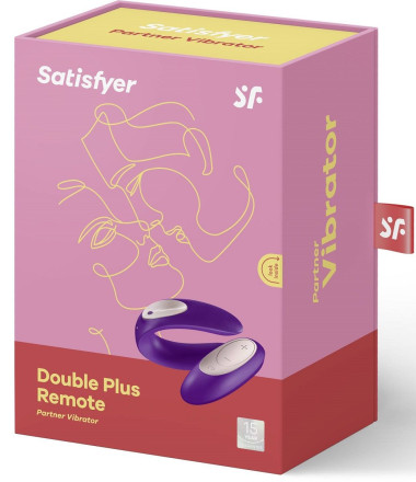 Фиолетовый вибратор для пар Partner Plus Remote с пультом ДУ 