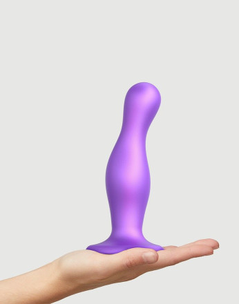Фиолетовая насадка Strap-On-Me Dildo Plug Curvy size L 