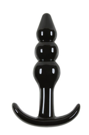 Чёрная анальная пробка Jelly Rancher T-Plug Ripple - 10,9 см. 