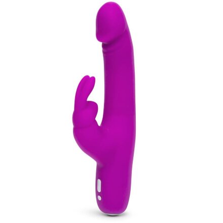 Фиолетовый перезаряжаемый вибратор Rabbit Slimline Curve Rechargeable - 24 см. 