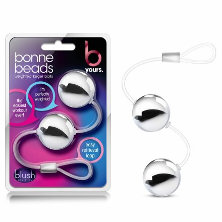 Серебристые вагинальные шарики B Yours Bonne Beads 