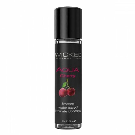 Лубрикант с ароматом сладкой вишни WICKED AQUA Cherry - 30 мл. 