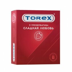 Презервативы Torex &quot;Сладкая любовь&quot; с ароматом клубники - 3 шт.