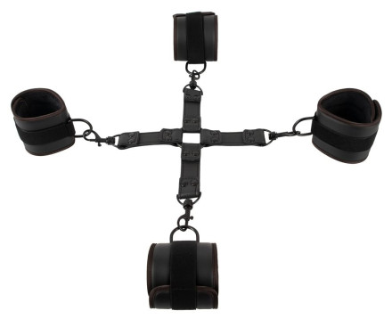 Черный набор крестовой фиксации Bondage Set 
