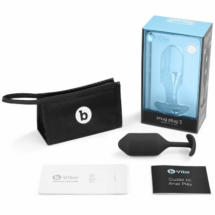 Чёрная пробка для ношения B-vibe Snug Plug 3 - 12,7 см. 