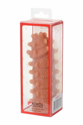 Телесная реалистичная насадка KOKOS Extreme Sleeve 04 с дополнительной стимуляцией - 12,7 см.  