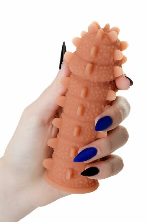 Телесная реалистичная насадка KOKOS Extreme Sleeve 04 с дополнительной стимуляцией - 12,7 см.  