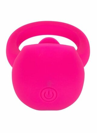 Ярко-розовое эрекционное кольцо Silicone Rechargeable Teasing Tongue Enhancer 