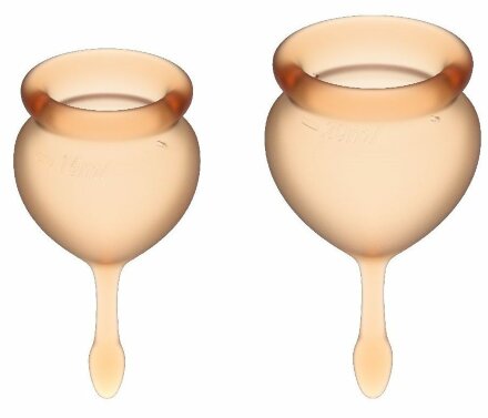 Набор оранжевых менструальных чаш Feel good Menstrual Cup 