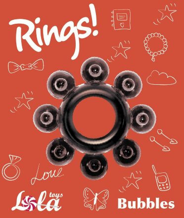Чёрное эрекционное кольцо Rings Bubbles 