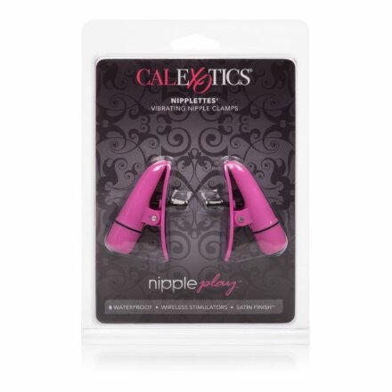 Розовые зажимы на соски с вибрацией Nipple Play Nipplettes 