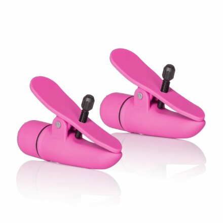 Розовые зажимы на соски с вибрацией Nipple Play Nipplettes 