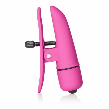 Розовые зажимы на соски с вибрацией Nipple Play Nipplettes 