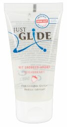 Смазка на водной основе JUSTGLIDE со вкусом клубники - 50 мл. 