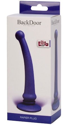 Синий анальный стимулятор Rapier Plug - 15 см. 
