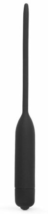 Черный уретральный виброплаг Silicone Vibrating Urethral Dilator - 21 см. 