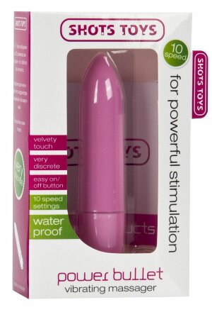 Розовая удлинённая вибропуля Power Bullet Pink - 8,3 см. 