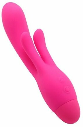 Розовый вибратор INDULGENCE Frolic Bunny - 18,5 см. 