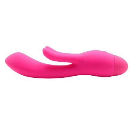 Розовый вибратор INDULGENCE Frolic Bunny - 18,5 см. 
