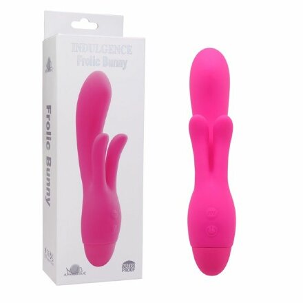Розовый вибратор INDULGENCE Frolic Bunny - 18,5 см. 
