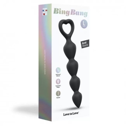 Черная анальная цепочка Big Bang Large - 14,8 см. 