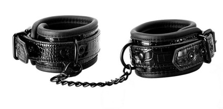 Черные оковы на щиколотки ANKLE CUFF CROCO 