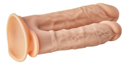 Телесный анально-вагинальный фаллоимитатор Double Penetrator - 19,5 см. 