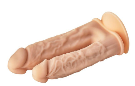 Телесный анально-вагинальный фаллоимитатор Double Penetrator - 19,5 см. 