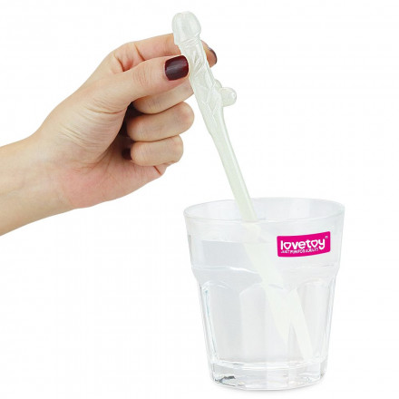 Светящиеся в темноте трубочки для напитков в виде пенисов Willy Straws - 9 шт. 