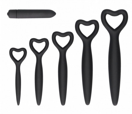 Набор вагинальных расширителей с вибропулей Silicone Vaginal Dilator Set 
