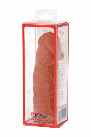 Телесная реалистичная насадка KOKOS Extreme Sleeve 05 с дополнительной стимуляцией - 12,7 см.  