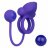 Фиолетовое эрекционное кольцо с утяжелителем Silicone Rechargeable Dual Rockin Rim Enhancer 
