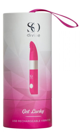 Ярко-розовый вибростимулятор Get Lucky USB Vibrator - 12 см. 