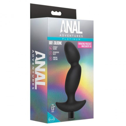 Черный анальный вибратор Silicone Vibrating Prostate Massager 04 - 16,5 см. 