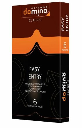 Презервативы с увеличенным количеством смазки DOMINO Easy Entry - 6 шт. 